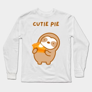 Cutie Pie Thanksgiving Pumpkin Pie Sloth Long Sleeve T-Shirt